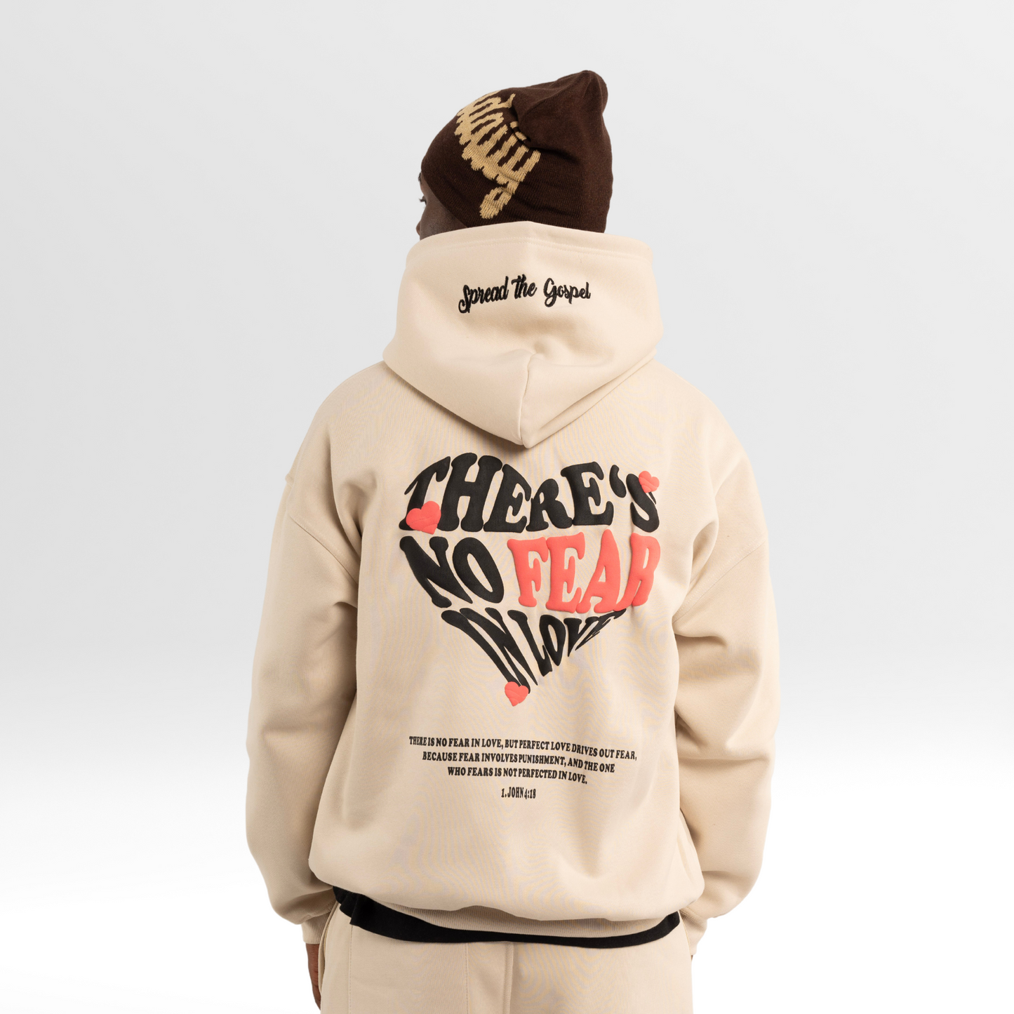 NO FEAR IN LOVE OVERSIZE HOODIE - CREAM