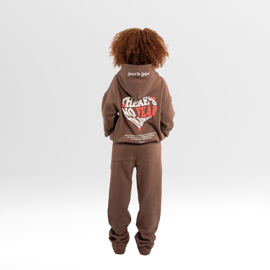 NO FEAR IN LOVE OVERSIZE HOODIE - TAUPE