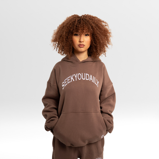 NO FEAR IN LOVE OVERSIZE HOODIE - TAUPE