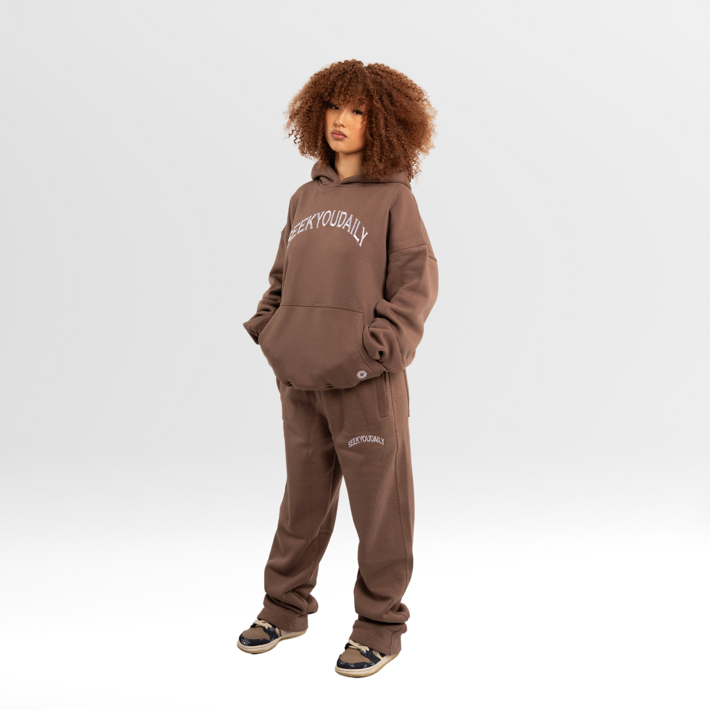 NO FEAR IN LOVE OVERSIZE HOODIE - TAUPE