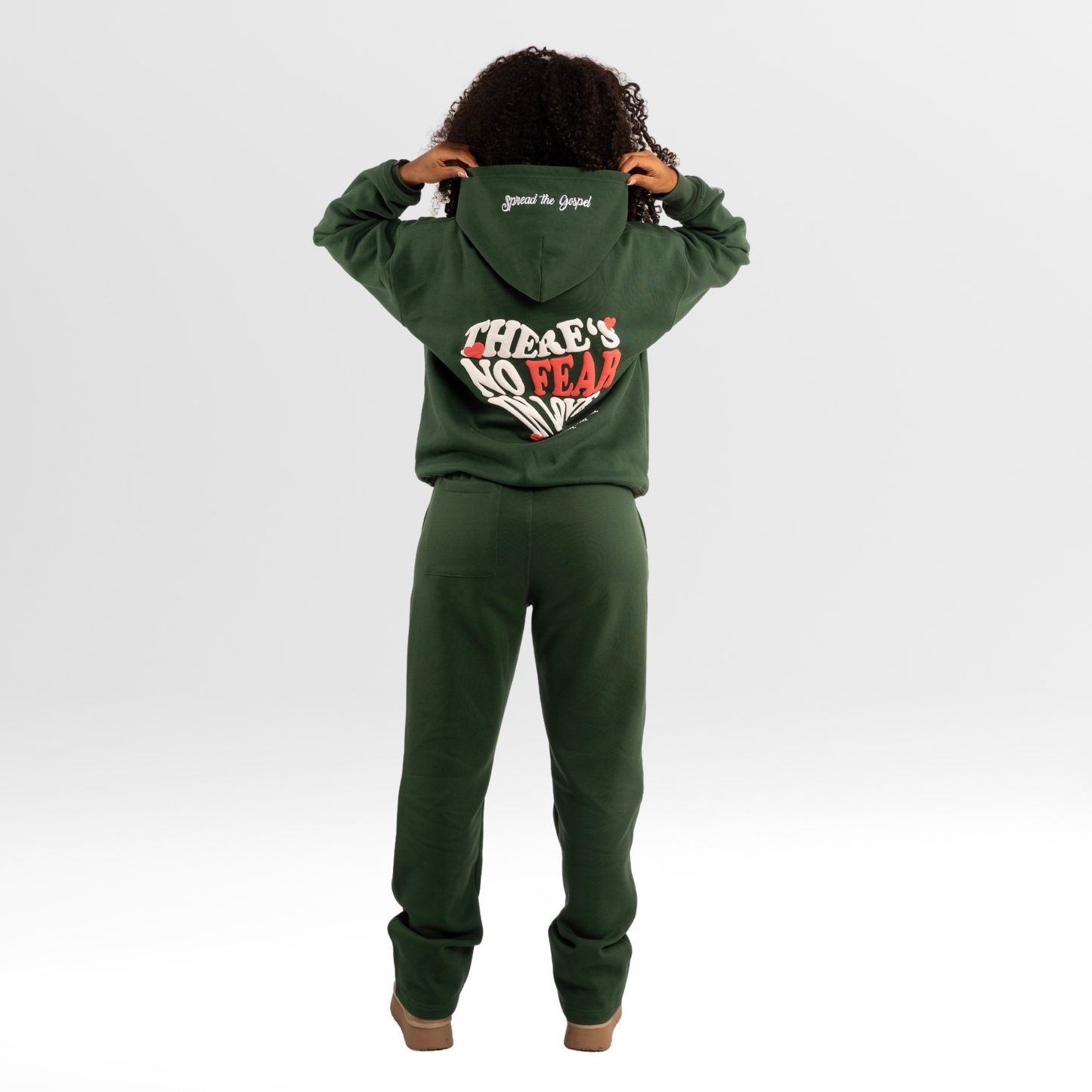 NO FEAR IN LOVE OVERSIZE HOODIE - EMERALD GREEN